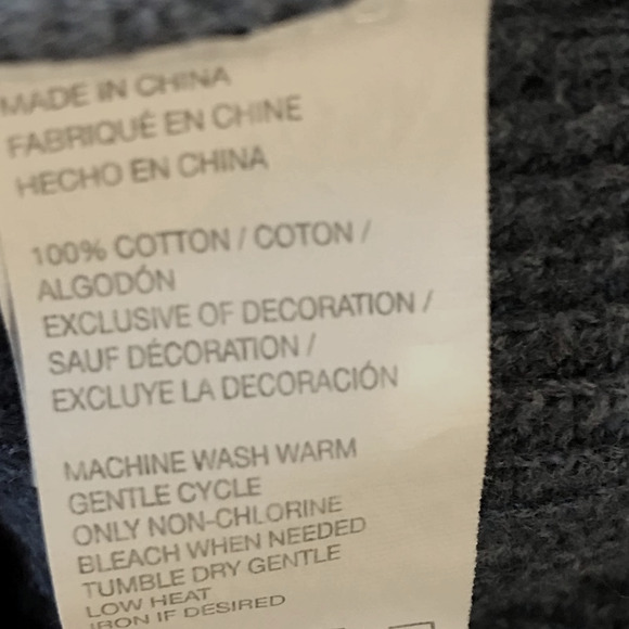 100% Cotton Izod Distressed 1/4 ZIP Sweater Blue - M - Picture 7 of 7